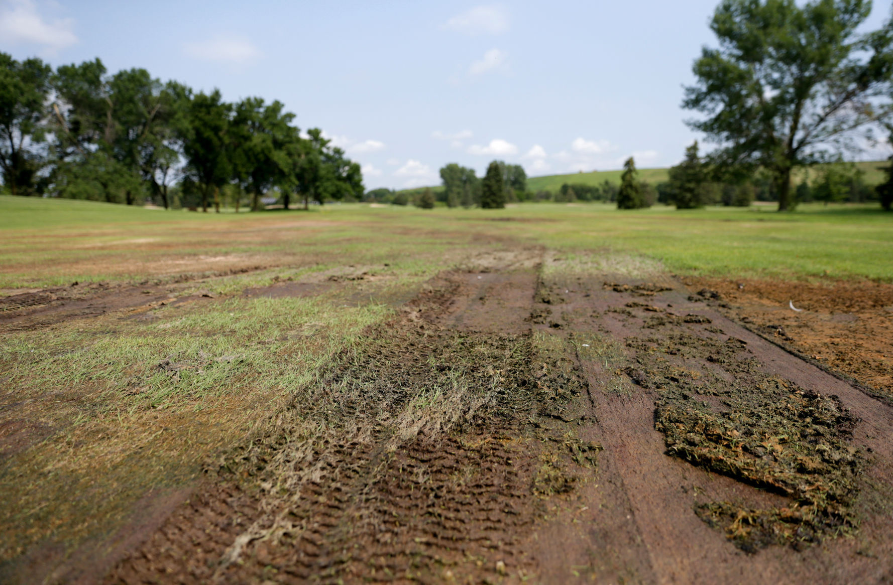 Yahara Hills' fairway is damaged and needs to be repaired